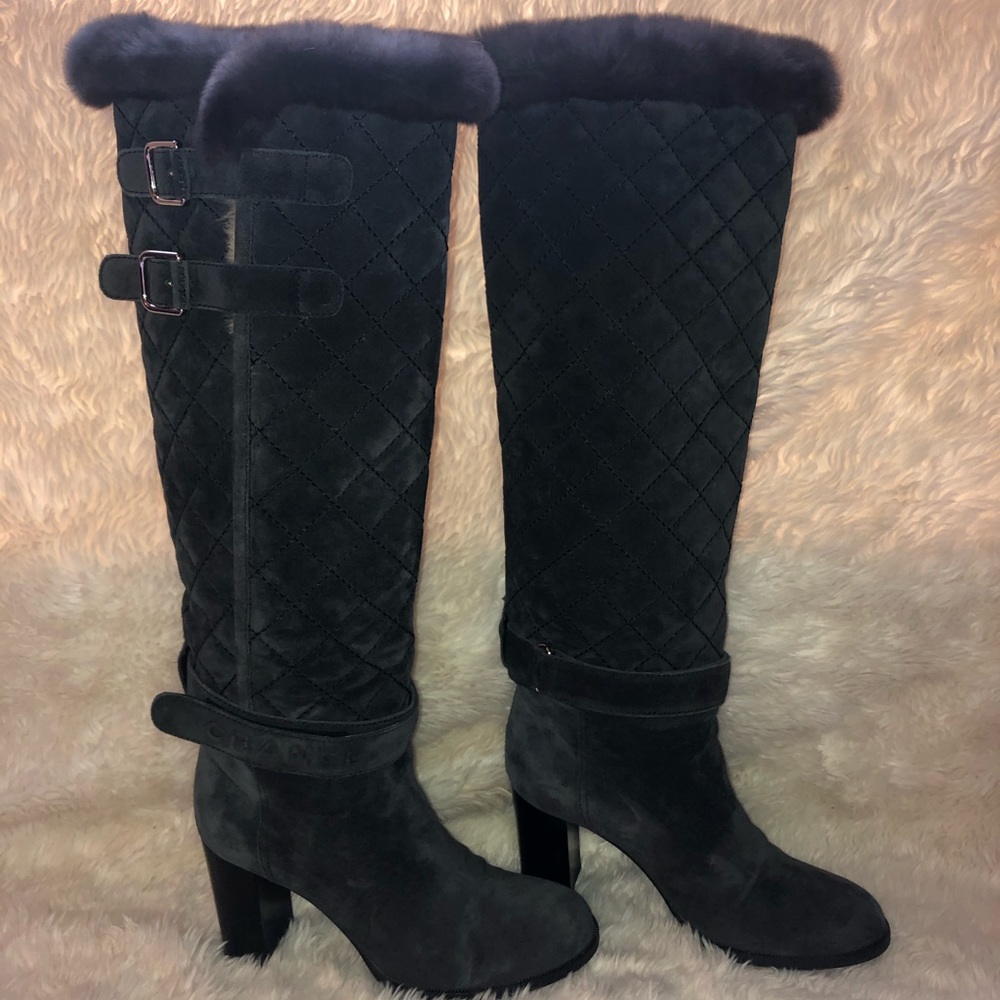 Chanel Rabbit Fur Boots